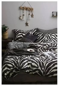 Fekete-fehér kétszemélyes-hosszabbított pamut ágyneműhuzat lepedővel 200x220 cm – Mila Home