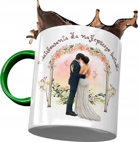 Zöld Bögre Vőfély Tanú Ajándék Nyomtatott Fotóval