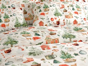 Mikroflanel ágyneműhuzat FESTIVE MAGIC fehér Ágyneműhuzat mérete: 2 db 70 x 90 cm | 200 x 220 cm