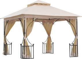 Outsunny Kert Pavilon Party Sátor, Kert Sátor, Préda Tett Terasz 3x3m | Aosom