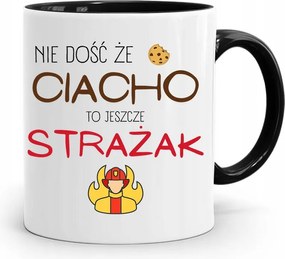 Fekete Bögre Tűzoltónak Nem Elég, Hogy Süti nyomott mintával