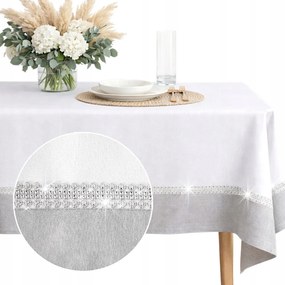 Abrosz Fehér ezüst szürke Glamour Elegáns vastag 150x300 Ezüst Strasszok