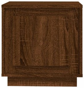 2 db barna tölgyszínű szerelt fa éjjeliszekrény 44x35x45 cm