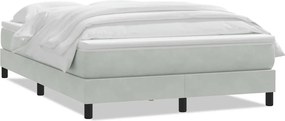 vidaXL világosszürke bársony rugós ágy matraccal 160x210 cm