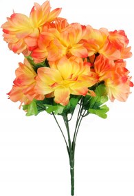 Mesterséges Dália Csokor Narancssárga 60cm Temetői Kompozíció