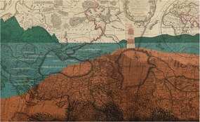 Fotótapéta Flizelin a ház szobájába 3D történelmi térkép 416x254 ragasztó