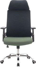 Irodai szék, sötétszürke/zöld/króm, teherbírás 150 kg, HOLGER