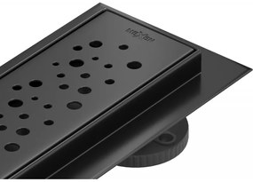 Mexen Lapos rozsdamentes zuhanyfolyó 70 cm, M12 minta fekete, 1721070-15