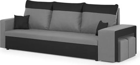 NEVADA Háromszemélyes kinyitható kanapé Világosszürke/fekete