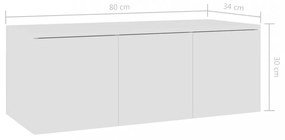 fehér szerelt fa TV-szekrény 80 x 34 x 30 cm