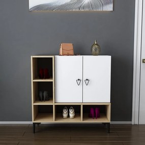 Platin komód, tölgy-fehér, 100 cm