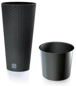 Prosperplast Rato Tubus virágcserép antracit 20 cm-es betéttel