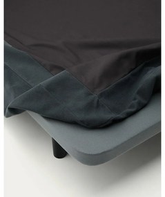 Antracitszürke kárpitozott franciaágy 160x200 cm Jaira – Kave Home