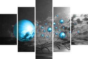 Sötétkék gömbök képe (150x105 cm)