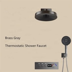 Zuhanyrendszer ELITE EDITION BCS1698 termosztáttal, LED-világítással, forgatható kifolyóval, több színben — Króm