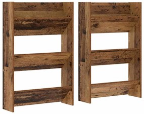 Cipőszekrény polcokkal 2 pcs Öreg fa 60 x 18 x 90 cm Faanyag
