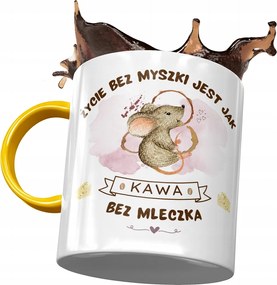 Sárga bögre egérrel Aranyos Ajándék Nyomtatott Fotóval