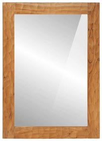 vidaXL tömör akácfa és üveg fürdőszobatükör 50 x 70 x 2,5 cm
