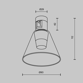 TR147-1-3W2.7K-BS-DE Bianca Alumínium Sín lámpafej Sárgaréz Színű LED 3 W 2700 Kelvin 60 Lumen IP20