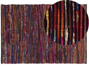 Sötét színes pamutszőnyeg 140 x 200 cm BARTIN Beliani