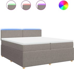 vidaXL tópszínű szövet rugós ágy matraccal 200 x 200 cm