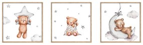 Gyerek kép szett 3 db-os 20x20 cm Teddy Bear