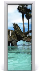Fotótapéta ajtóra Dinoszauruszok a strandon 75x205 cm
