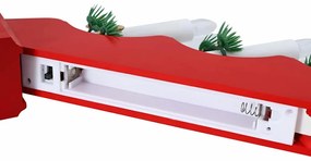 Karácsonyi gyertya híd Piros 39.5 x 5 x 29 cm Tömör fenyőfa