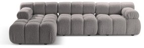 Világosszürke buklé moduláris sarokkanapé (bal oldali) Bellis – Micadoni Home