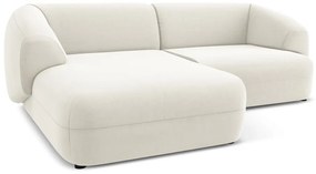Fehér bársony sarokkanapé (bal oldali) Moana – Makamii