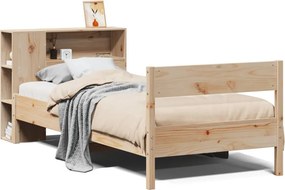 vidaXL tömör fenyőfa könyvespolcos ágy matrac nélkül 75 x 190 cm