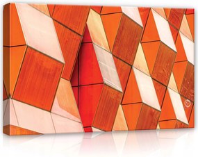 Vászonkép 60x40 Geometriai figurák Építészet Absztrakt Narancssárga Fehér