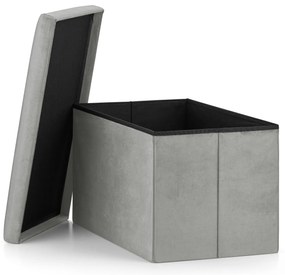 FURELA VELVET XL szürke összecsukható puff 60 x 38 x 38 cm