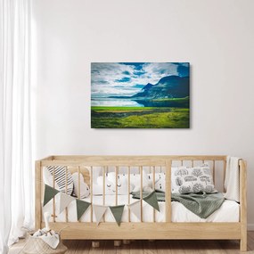 Egy tó hegyekkel képe (90x60 cm)
