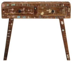 tömör újrahasznosított fa tálalóasztal 90x32x75 cm