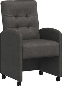 vidaXL Kerekes Étkező Székek 2 pcs Fekete 58 x 67 x 97 cm Műbőr