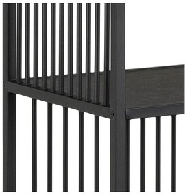 Fekete könyvespolc kő dekorral 85x185 cm Strington – Actona