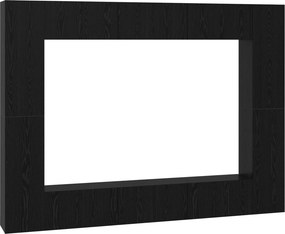vidaXL TV szekrény garnitúra 10 pcs Fekete tölgy 30,5 x 30 x 90 cm
