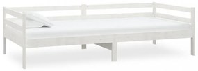 fehér tömör fenyőfa dívány matraccal 90 x 200 cm