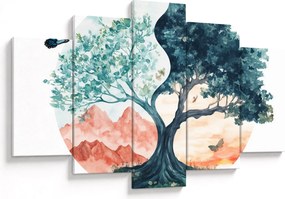 Kép – Akvarellfa tele élettel (150x105 cm)