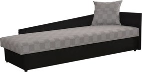 Dívány rakodótérrel, fekete/szürke minta, jobbos, JUDIT