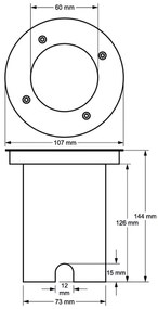 Kültéri behajtó lámpa 1xGU10/35W/230V IP67 matt króm