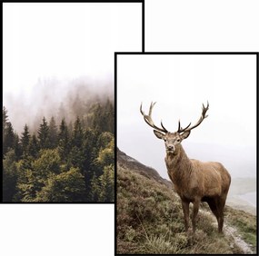 2 db-os poszter szett 50x70 eviero arany ĆSZi falikĂ©p szarvas termĂ©szet