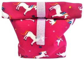 Textil uzsonnás tasak unikornis pink