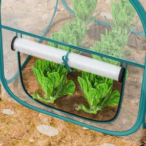 Outsunny Mini Kertészeti Üvegház, Mini Átlátszó PVC Felhúzható Üvegház, Téli Sátor Beltéri vagy Kültéri Használatra, Zöldségekhez, Növényekhez, Virágo