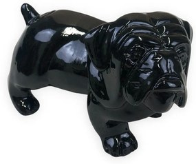 SENANDUNG fekete álló angol bulldog kutya szobor