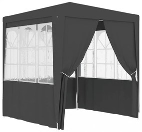 antracitszürke rendezvénysátor oldalfalakkal 2,5x2,5 m 90 g/m²