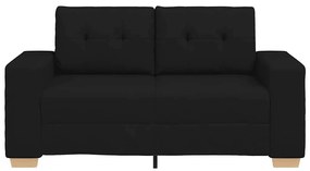 fekete szövet loveseat kanapé 120 cm