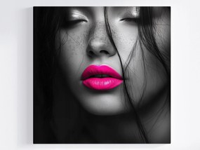 Poszter Portré Nő Arc Makró Fotó Neon Rózsaszín 40x40