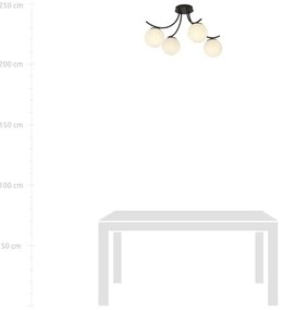 Felületre szerelhető csillár BOSTON 4xE14/10W/230V fekete